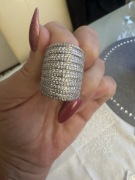 Pierścionek szeroki kolor srebrny Premium 