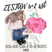 Zestaw dla dziewczynki 3-6 miesięcy 62-68 cm 8szt