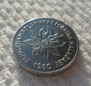 Madagaskar 2. Republika 2 franki 1980 KM# 9 Wilczomlecz nadobny Ładne