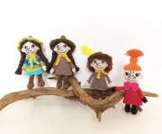 Włóczykij, Włóczykijka, Muminki, na szydełku, breloczek/zawieszka 