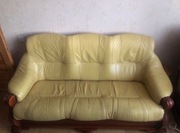 Skórzana, rozkładana,  trzyosobowa kanapa