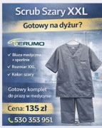 Scrub Szary XXL  Medyczny mundur chirurgiczny