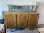 Stary kredens pokojowy PRL witryna serwantka komoda meble lata 50 60