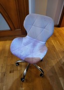 Krzesło obrotowe do biurka ucznia gabinetu różowe welurowe Lugano.pro