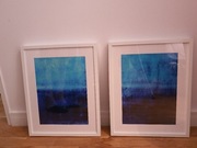 Grafika obraz błękitna abstrakcja nowoczesna