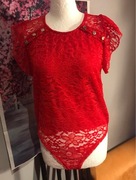 Czerwone body koronkowe biust 90 uniwersalne