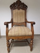 Fotel tron neo renesansowy gabinetowy antyk