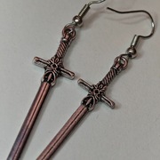 Kolczyki Wiszące Miecze Fantasy Gothic