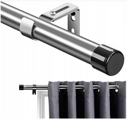 Karnisz pojedynczy metalowy 76 365 cm, srebrny, regulowany