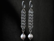 Kolczyki perły słodkowodne stal chirurgiczna gothic witchy fantasy