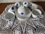 kolekcjonerski zestaw kawowy Ćmielów filiżanki talerzyki cukiernica