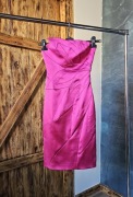 Karen Millen sukienka satynowa fuksja bandeau S 36 wesele koktajlowa
