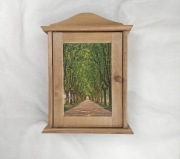 Drewniana szafka na klucze - aleja platanów - rękodzieło