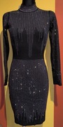 Śliczna czarna sukienka z cekinami Andrzejki Sylwester 