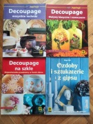 Zestaw książek o decoupage, ozdoby i sztukaterie 