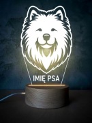 Psia lampka LED bukowa! Personalizacja! Samoyed Bulldog Corgi York Border