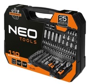 NEO TOOLS Zestaw kluczy nasadowych 1/4 1/2 w walizce 10 211 - 110 el.