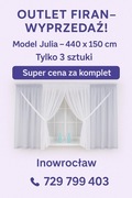 nr.4 Firana woal 360x145 cm. szara ,ostatnia sztuka PROMOCJA