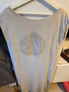 Mika Elles - Szara długa bawełniana sukienka dresowa maxi 