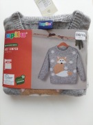 Sweter sweterek z zimowym motywem roz. 110/116