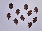 Scrapki liść tłoczony 10 szt. 29x18mm ciemnobrązowy gramatura 160 g/m2