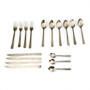 Zestaw Sztućców Kuchennych Stal Nierdzewna 17 elementów Noże Widelce Łyżki