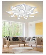 Żyrandol LED Kwiat Lotosu Czarny 16 płatków + Pilot