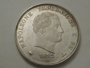 5 lirów rok 1812. Napoleone Imperatore. Srebro 900. Replika.