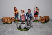 Figurki zabawki do szopki celuloid 7 szt