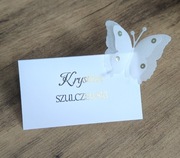 Winietki na stół wesele przyjęcie urodzinowe motyl 