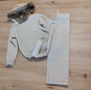 Dres dziewczęcy szerokie nogawki bawełna ocieplany 98/104