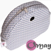 Organizer Obag MOON LIGHT jasno szary – kokardki granat 2 kieszenie | OMAY