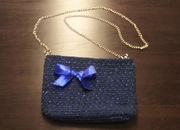 Torebka koktajlowa  kopertówka robiona na szydełku rękodzieło