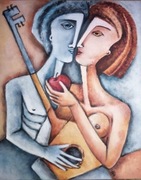 DIANA ART obraz olejny - MIŁOSNA GRA  