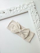 Nowa opaska z kokardą  beż boho sesja zdjęciowa noworodek 