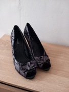 Wyprzedaż Szpilki damskie czarno szare roz.40 Graceland wymiary opis