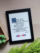 Ręcznie wykonany manuskrypt. Modlitwa "Aniele Boży"