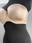 hunkemöller biustonosz bez ramiączek beżowy gładki z koronką