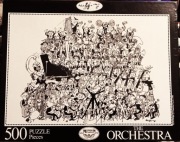 puzzle 500 - orkiestra na wesoło, rysowana kreską, czarno-białe