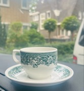 Filiżanka z talerzykiem Balmoral Villeroy & Boch zielona vintage