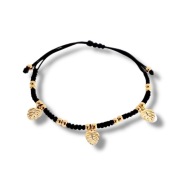 Bransoletka na sznurku Stal Szlachetna" MONSTERA "