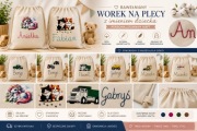 Worek na plecy z imieniem dziecka | personalizowany | do przedszkola 