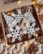 Zestaw ozdób choinkowych 5 sztuk naturalny+złoty