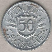 Austria 50 groschen groszy 1955 - 22 mm - nr 1