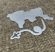 Wykrojnik scrapbooking do kartek dla podróżników mapa świata samolot podróż