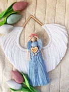 Anioł dzień babci rękodzieło handmade makrama aniołek prezent 