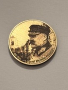 Piłsudski. Mosiądz fi 22 mm. Gyges