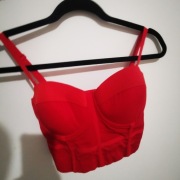 Czerwony przeźroczysty gorset