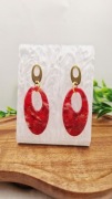 Duże czerwone kolczyki wiszące handmade lekkie sztyfty boho eleganckie