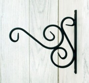 Wieszak Hak Uchwyt metalowy kuty na doniczkę - Czarny RAL 9005 (W61)